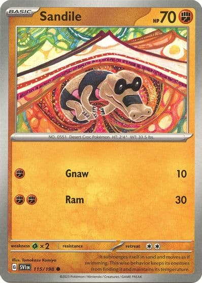 Sandile SV01: Scarlet & Violet Base Set Pokemon card