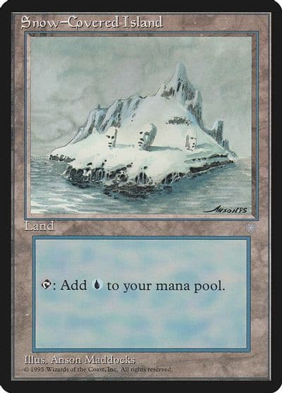 Snow Covered Island Ice Age Magic card