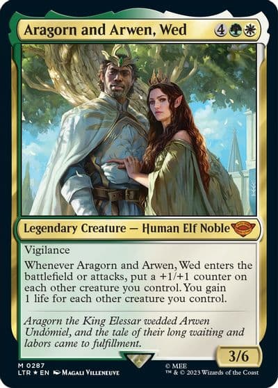 Aragorn and Arwen Wed Universes Beyond: The Lord of the Rings: Tales of Middle-earth Magic card