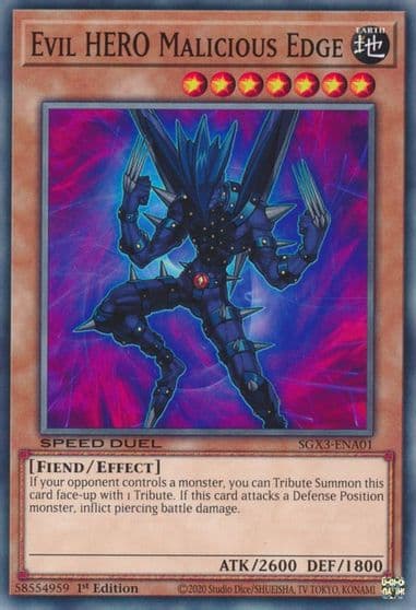 Evil HERO Malicious Edge Speed Duel GX: Duelists of Shadows Yu-Gi-Oh! card