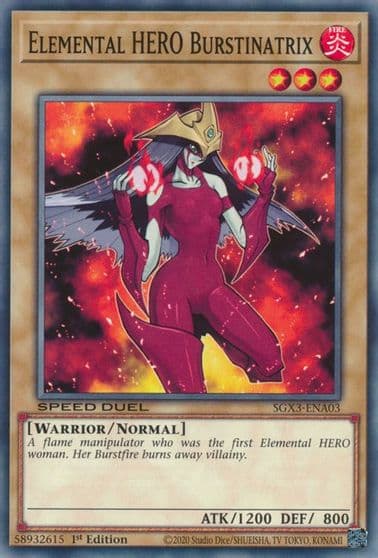 Elemental HERO Burstinatrix Speed Duel GX: Duelists of Shadows Yu-Gi-Oh! card