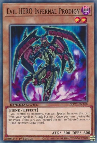 Evil HERO Infernal Prodigy Speed Duel GX: Duelists of Shadows Yu-Gi-Oh! card