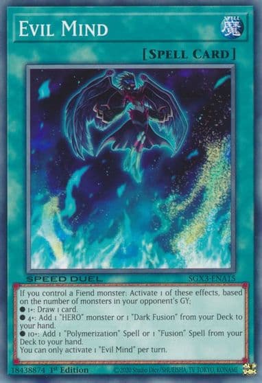 Evil Mind Speed Duel GX: Duelists of Shadows Yu-Gi-Oh! card