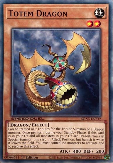 Totem Dragon Speed Duel GX: Duelists of Shadows Yu-Gi-Oh! card