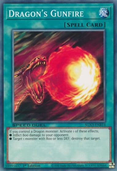 Dragons Gunfire Speed Duel GX: Duelists of Shadows Yu-Gi-Oh! card
