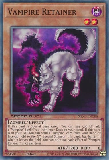 Vampire Retainer Speed Duel GX: Duelists of Shadows Yu-Gi-Oh! card