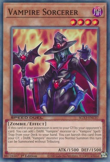 Vampire Sorcerer Speed Duel GX: Duelists of Shadows Yu-Gi-Oh! card