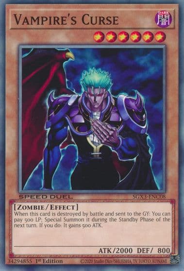 Vampires Curse Speed Duel GX: Duelists of Shadows Yu-Gi-Oh! card