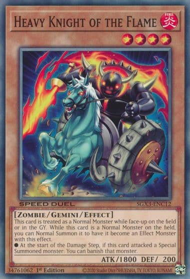 Heavy Knight of the Flame Speed Duel GX: Duelists of Shadows Yu-Gi-Oh! card