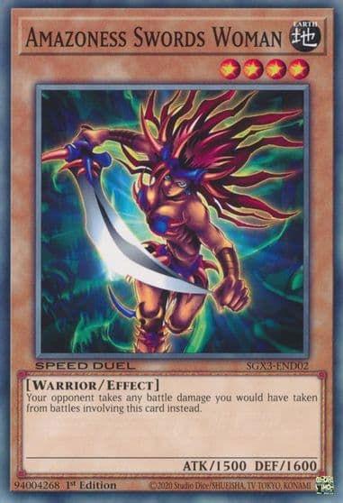 Amazoness Swords Woman Speed Duel GX: Duelists of Shadows Yu-Gi-Oh! card