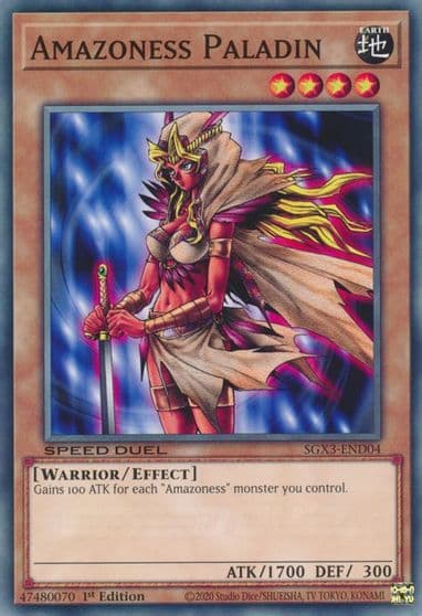 Amazoness Paladin Speed Duel GX: Duelists of Shadows Yu-Gi-Oh! card