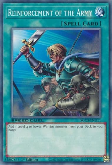Reinforcement of the Army Speed Duel GX: Duelists of Shadows Yu-Gi-Oh! card