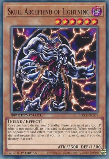Skull Archfiend of Lightning Speed Duel GX: Duelists of Shadows Yu-Gi-Oh! card