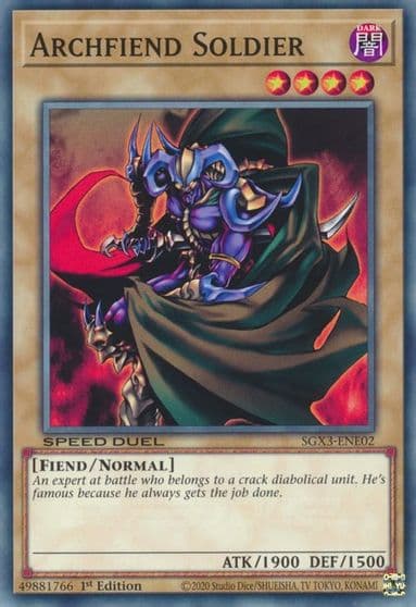 Archfiend Soldier Speed Duel GX: Duelists of Shadows Yu-Gi-Oh! card