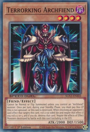 Terrorking Archfiend Speed Duel GX: Duelists of Shadows Yu-Gi-Oh! card