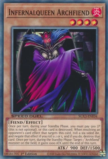 Infernalqueen Archfiend Speed Duel GX: Duelists of Shadows Yu-Gi-Oh! card