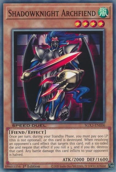 Shadowknight Archfiend Speed Duel GX: Duelists of Shadows Yu-Gi-Oh! card