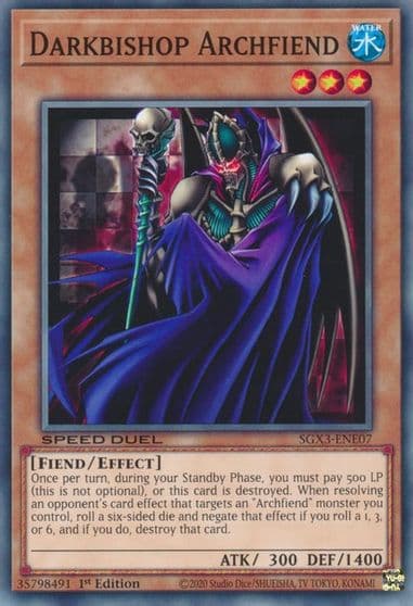 Darkbishop Archfiend Speed Duel GX: Duelists of Shadows Yu-Gi-Oh! card