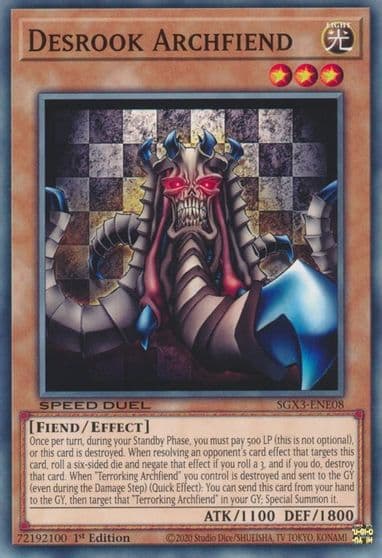 Desrook Archfiend Speed Duel GX: Duelists of Shadows Yu-Gi-Oh! card