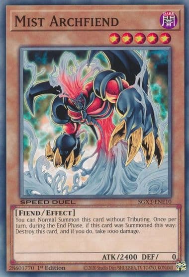 Mist Archfiend Speed Duel GX: Duelists of Shadows Yu-Gi-Oh! card