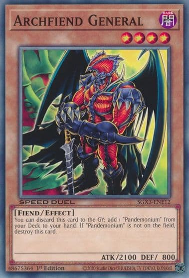 Archfiend General Speed Duel GX: Duelists of Shadows Yu-Gi-Oh! card