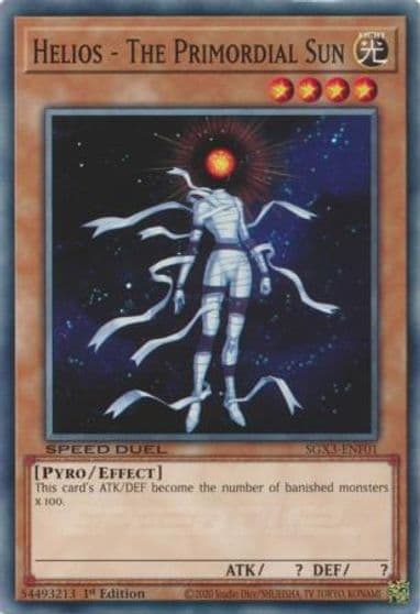 Helios The Primordial Sun Speed Duel GX: Duelists of Shadows Yu-Gi-Oh! card