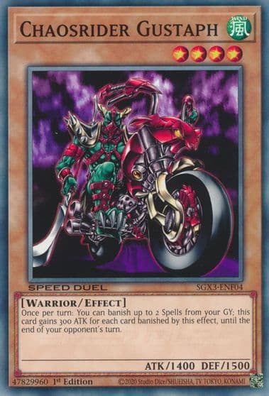 Chaosrider Gustaph Speed Duel GX: Duelists of Shadows Yu-Gi-Oh! card