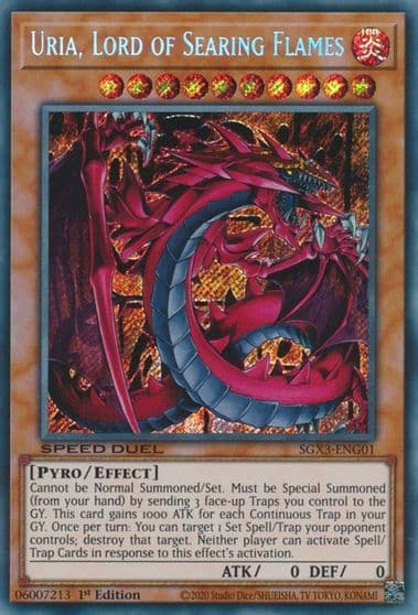 Uria Lord of Searing Flames Speed Duel GX: Duelists of Shadows Yu-Gi-Oh! card