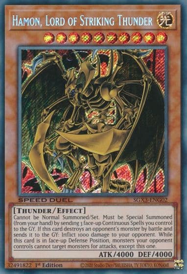 Hamon Lord of Striking Thunder Speed Duel GX: Duelists of Shadows Yu-Gi-Oh! card