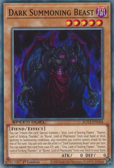 Dark Summoning Beast Speed Duel GX: Duelists of Shadows Yu-Gi-Oh! card