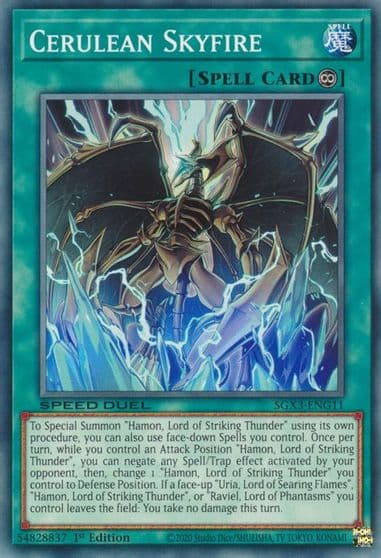 Cerulean Skyfire Speed Duel GX: Duelists of Shadows Yu-Gi-Oh! card