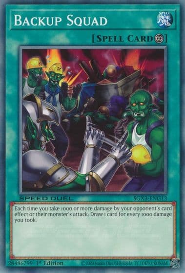 Backup Squad Speed Duel GX: Duelists of Shadows Yu-Gi-Oh! card