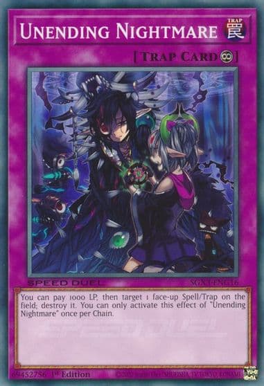 Unending Nightmare Speed Duel GX: Duelists of Shadows Yu-Gi-Oh! card