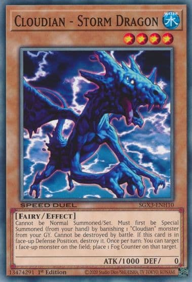 Cloudian Storm Dragon Speed Duel GX: Duelists of Shadows Yu-Gi-Oh! card