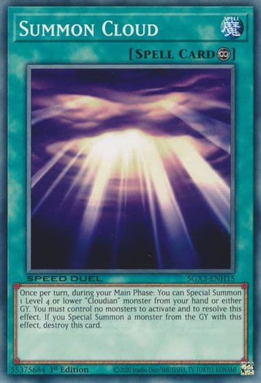 Summon Cloud Speed Duel GX: Duelists of Shadows Yu-Gi-Oh! card