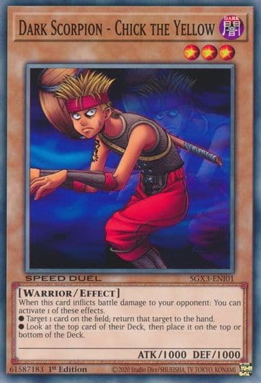 Dark Scorpion Chick the Yellow Speed Duel GX: Duelists of Shadows Yu-Gi-Oh! card