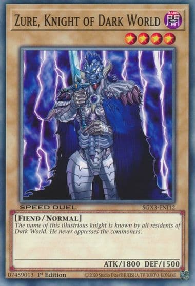 Zure Knight of Dark World Speed Duel GX: Duelists of Shadows Yu-Gi-Oh! card
