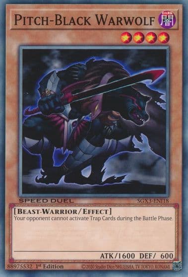 Pitch Black Warwolf Speed Duel GX: Duelists of Shadows Yu-Gi-Oh! card