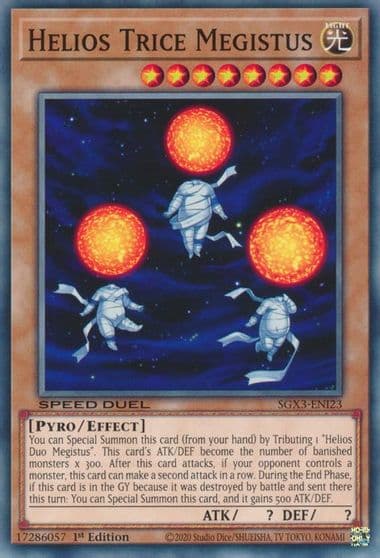 Helios Trice Megistus Speed Duel GX: Duelists of Shadows Yu-Gi-Oh! card