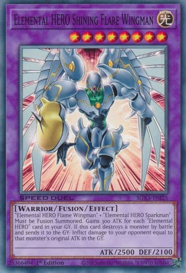 Elemental HERO Shining Flare Wingman Speed Duel GX: Duelists of Shadows Yu-Gi-Oh! card