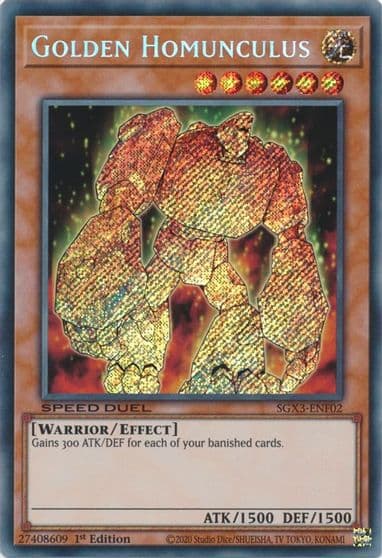 Golden Homunculus Secret Rare Speed Duel GX: Duelists of Shadows Yu-Gi-Oh! card