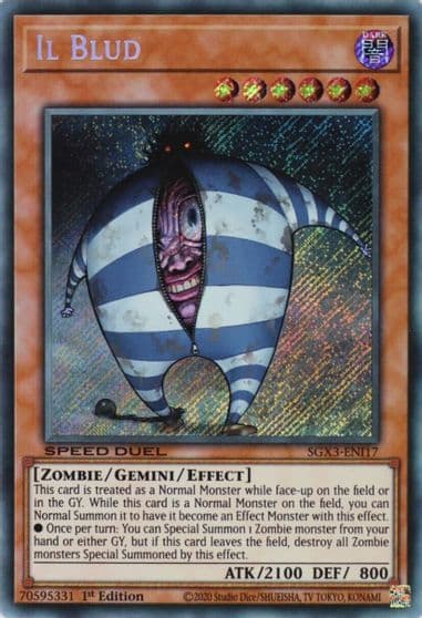 Il Blud Secret Rare Speed Duel GX: Duelists of Shadows Yu-Gi-Oh! card