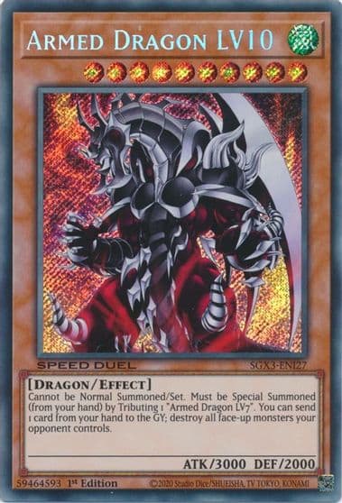 Armed Dragon LV10 Secret Rare Speed Duel GX: Duelists of Shadows Yu-Gi-Oh! card