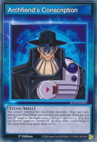 Archfiends Conscription Speed Duel GX: Duelists of Shadows Yu-Gi-Oh! card