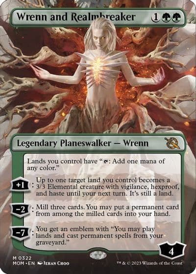 Wrenn and Realmbreaker Borderless March of the Machine Magic card