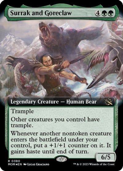 Surrak and Goreclaw Extended Art March of the Machine Magic card