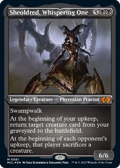 Sheoldred Whispering One Foil Etched March of the Machine: Multiverse Legends Magic card