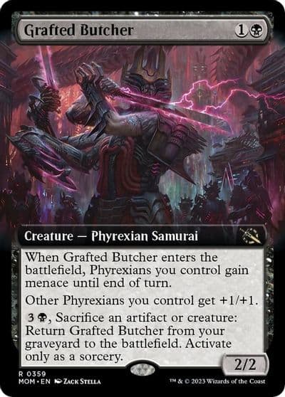 Grafted Butcher Extended Art March of the Machine Magic card