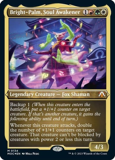 Bright Palm Soul Awakener Display Commander Thick Stock Commander: March of the Machine Magic card