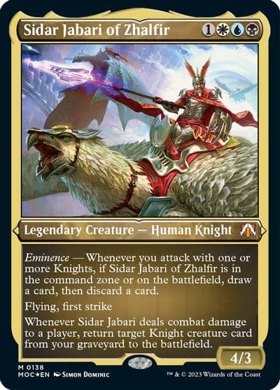 Sidar Jabari of Zhalfir Display Commander Thick Stock Commander: March of the Machine Magic card